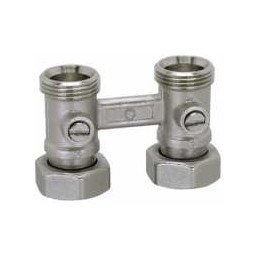Double valve chrome droit 3/4