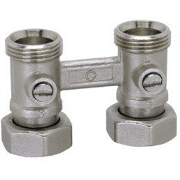 Double valve chrome droit 3/4